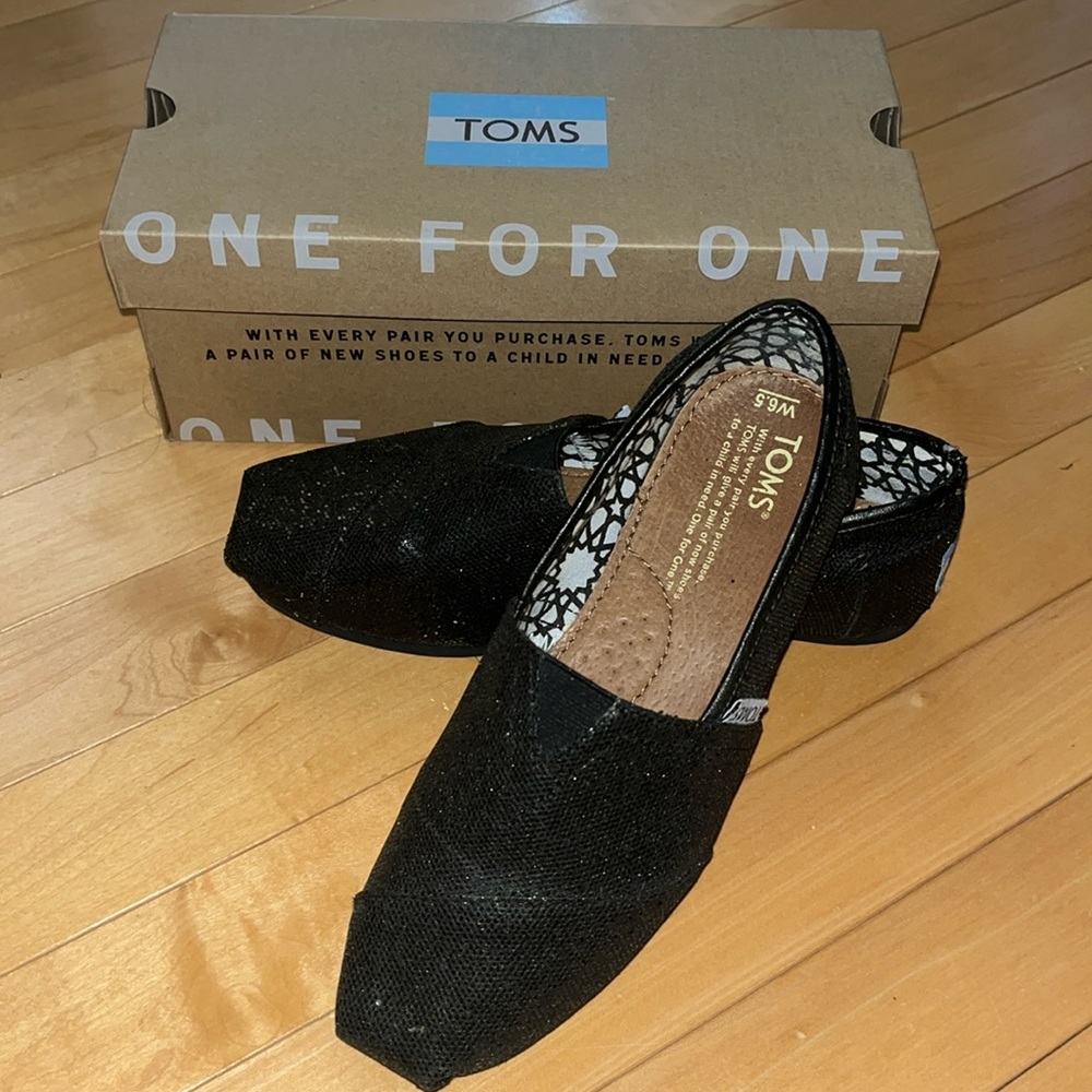 Classic Black Glitter Toms
